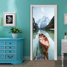 Load image into Gallery viewer, Custom Size Wood Door Stickers For Living Room Bedroom Landscape PVC Self Adhesive Wallpaper Waterproof Renovation Mural Decals